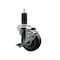 Service Caster 3.5'' Thermoplastic Rubber Swivel 1-1/4'' Expanding Stem Caster with Brake SCC-EX20S3514-TPRB-TLB-114 - alternate 1
